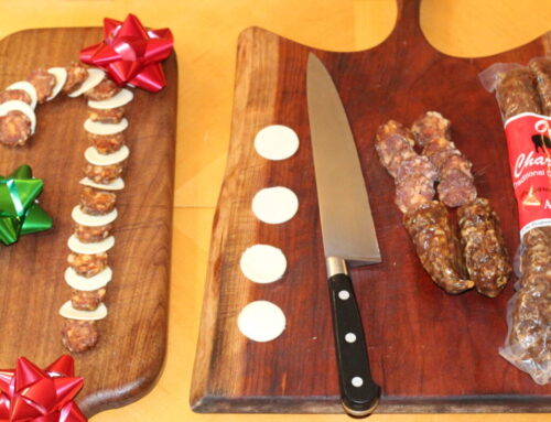 Holiday Hack!  Salami-Cheese Candy Cane